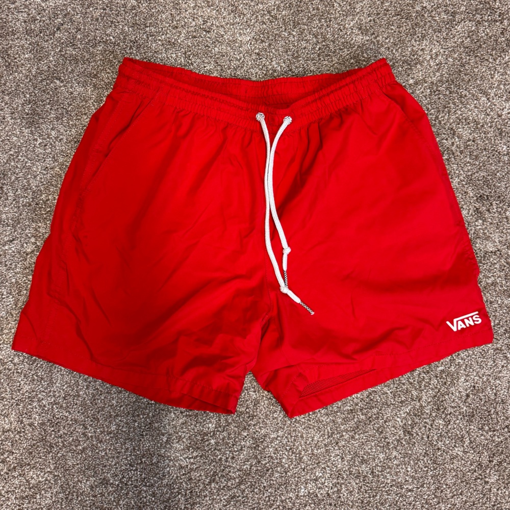 Vans Bright Red Elastic Waist Shorts